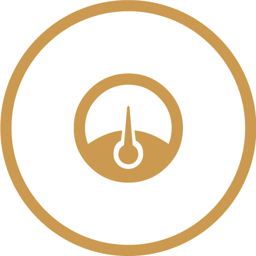 icon gold outline of dial in circle